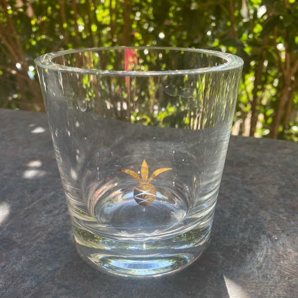 WILLIAM SONOMA Double Old Fashioned Glads with Gold Pineapple - Picture 2 of 6